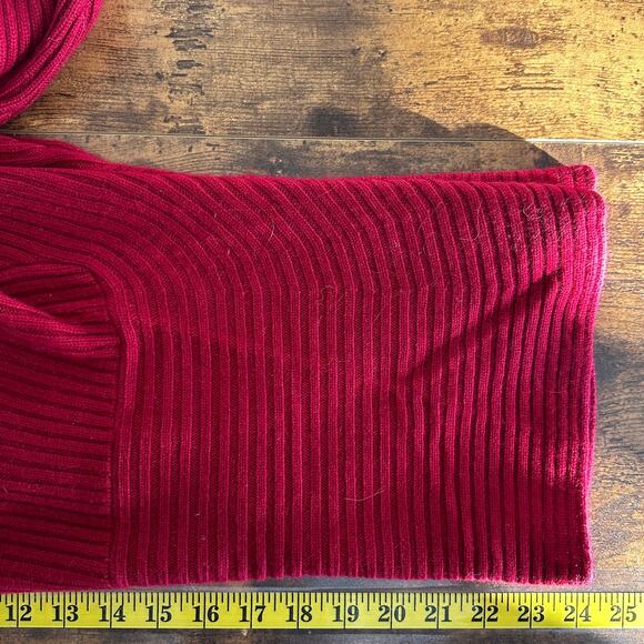 Talbots Cashmere Silk Sweater Cardigan Shawl Collar LG Red Quiet Luxury Holiday - Picture 4 of 7